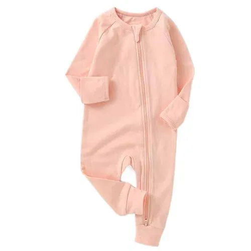 T&C Organic Cotton Zip Suit with Mittens/APRICOT