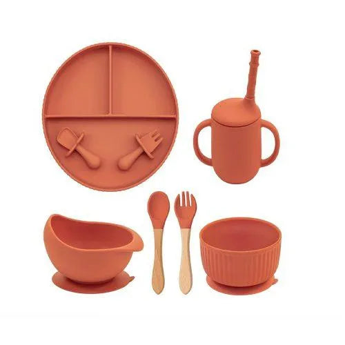T&C Silicone Feeding Set/6 PCS/PUMKIN SPICE