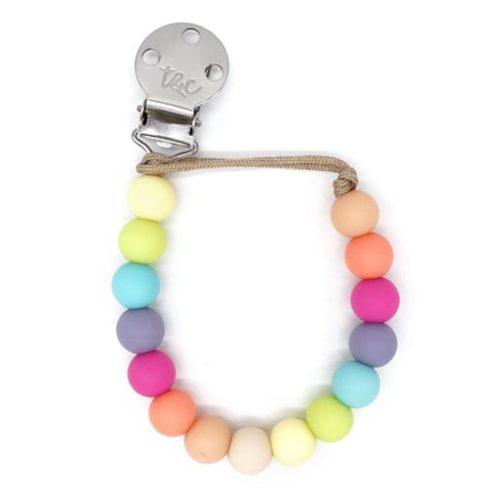 Muncher® Pacifier Clip - #116a Twin Rainbow