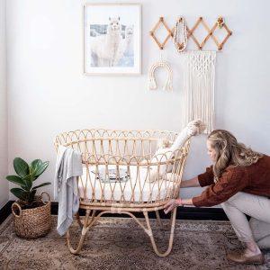 Gender-Neutral Rattan Furniture for Nursery - Handmade Wooden Furniture